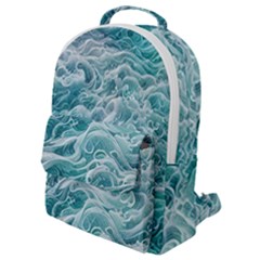 Nature Ocean Waves Flap Pocket Backpack (small) by GardenOfOphir