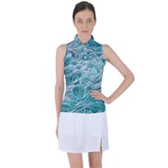 Nature Ocean Waves Women s Sleeveless Polo Tee by GardenOfOphir