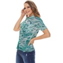 Nature Ocean Waves Women s Short Sleeve Double Pocket Shirt View3