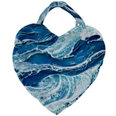 Summer Ocean Waves Giant Heart Shaped Tote by GardenOfOphir