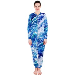 Abstract Blue Wave Onepiece Jumpsuit (ladies) by GardenOfOphir