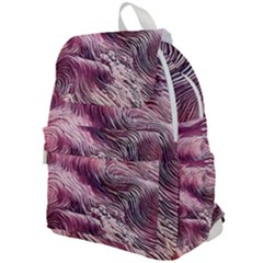 Abstract Pink Ocean Waves Top Flap Backpack by GardenOfOphir