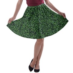 Leafy Elegance Botanical Pattern A-line Skater Skirt by dflcprintsclothing