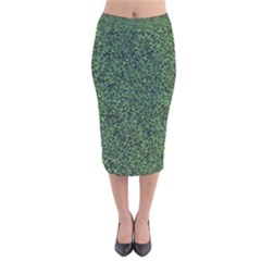 Leafy Elegance Botanical Pattern Velvet Midi Pencil Skirt by dflcprintsclothing