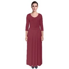 Antique Ruby Red	 - 	quarter Sleeve Maxi Dress by ColorfulDresses