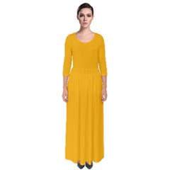 China Yellow	 - 	quarter Sleeve Maxi Dress by ColorfulDresses