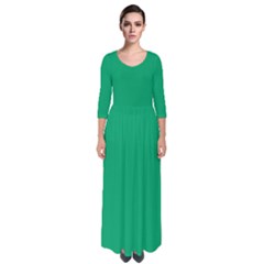 Jade Green	 - 	quarter Sleeve Maxi Dress by ColorfulDresses