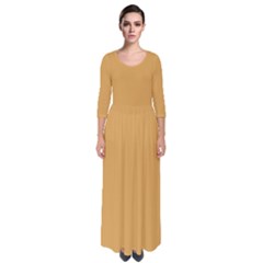 Indian Yellow	 - 	quarter Sleeve Maxi Dress by ColorfulDresses