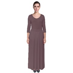 Rose Ebony Brown	 - 	quarter Sleeve Maxi Dress by ColorfulDresses