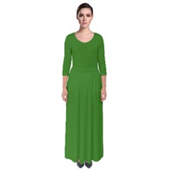 Medium Spring Green	 - 	quarter Sleeve Maxi Dress by ColorfulDresses