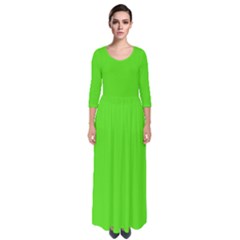 Nebula Green	 - 	quarter Sleeve Maxi Dress by ColorfulDresses