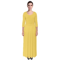 Mustard Yellow	 - 	quarter Sleeve Maxi Dress by ColorfulDresses