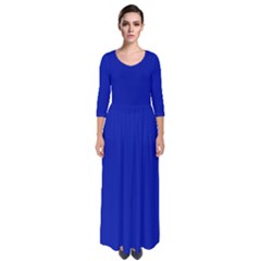 Zaffre Blue	 - 	quarter Sleeve Maxi Dress by ColorfulDresses