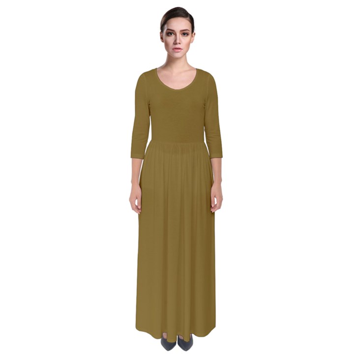 Oak Brown	 - 	Quarter Sleeve Maxi Dress
