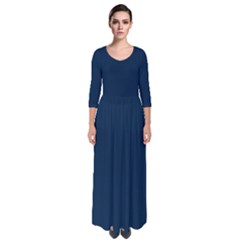 Oxford Blue	 - 	quarter Sleeve Maxi Dress by ColorfulDresses