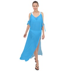 Deep Sky Blue	 - 	maxi Chiffon Cover Up Dress by ColorfulDresses