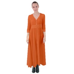 Dark Fire Orange	 - 	button Up Maxi Dress by ColorfulDresses
