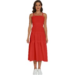 Lava Red	 - 	sleeveless Shoulder Straps Boho Dress by ColorfulDresses