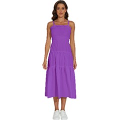 Purple Flower	 - 	sleeveless Shoulder Straps Boho Dress by ColorfulDresses
