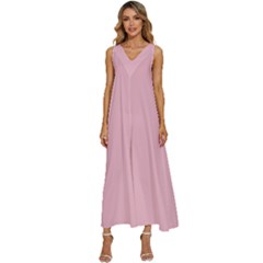 Cameo Pink	 - 	v-neck Sleeveless Loose Fit Overalls by ColorfulDresses