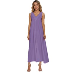 Mountain Majesty Purple	 - 	v-neck Sleeveless Loose Fit Overalls by ColorfulDresses