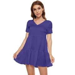 Blue Whale	 - 	tiered Short Sleeve Babydoll Dress by ColorfulDresses