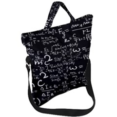 E=mc2 Text Science Albert Einstein Formula Mathematics Physics Fold Over Handle Tote Bag by Jancukart