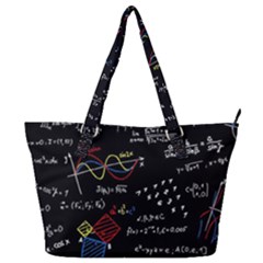 Black Background With Text Overlay Mathematics Formula Board Full Print Shoulder Bag by Jancukart