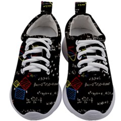 Black Background With Text Overlay Mathematics Formula Board Kids Athletic Shoes by Jancukart