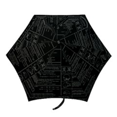 Black Background With Text Overlay Mathematics Trigonometry Mini Folding Umbrellas by Jancukart
