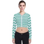 Chevron Pattern Giftt Long Sleeve Zip Up Bomber Jacket