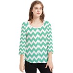 Chevron Pattern Giftt Chiffon Quarter Sleeve Blouse