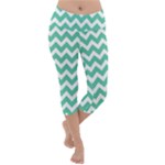 Chevron Pattern Giftt Lightweight Velour Capri Yoga Leggings