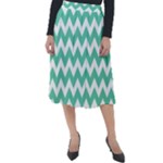Chevron Pattern Giftt Classic Velour Midi Skirt 
