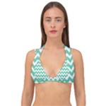 Chevron Pattern Giftt Double Strap Halter Bikini Top