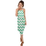 Chevron Pattern Giftt Waist Tie Cover Up Chiffon Dress