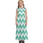 Chevron Pattern Giftt Kids  Satin Sleeveless Maxi Dress