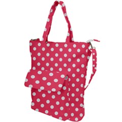 Hot Pink Polka Dots Shoulder Tote Bag by GardenOfOphir