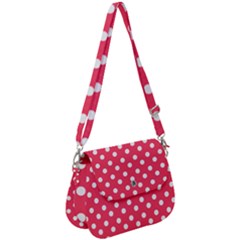 Hot Pink Polka Dots Saddle Handbag by GardenOfOphir