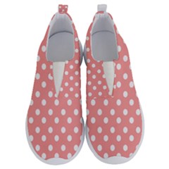 Coral And White Polka Dots No Lace Lightweight Shoes by GardenOfOphir
