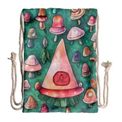 Magic Mushroom Wizardry Drawstring Bag (large) by GardenOfOphir