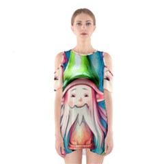 Conjure Mushroom Shoulder Cutout One Piece Dress by GardenOfOphir