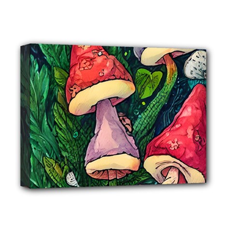 Sacred Mushrooms For Necromancy Deluxe Canvas 16  X 12  (stretched)  by GardenOfOphir