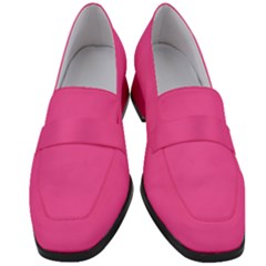 Brilliant Rose Pink	 - 	chunky Heel Loafers by ColorfulShoes