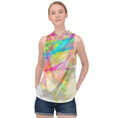 Abstract-14 High Neck Satin Top by nateshop