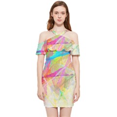 Abstract-14 Shoulder Frill Bodycon Summer Dress by nateshop