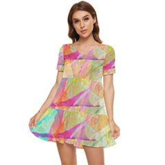 Abstract-14 Tiered Short Sleeve Babydoll Dress by nateshop