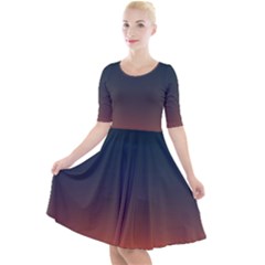 Sky Gradient Quarter Sleeve A-line Dress by artworkshop