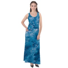 Blue Water Speech Therapy Sleeveless Velour Maxi Dress by artworkshop