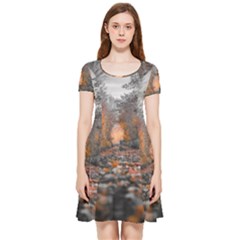 Breathe In Nature Background Inside Out Cap Sleeve Dress by artworkshop